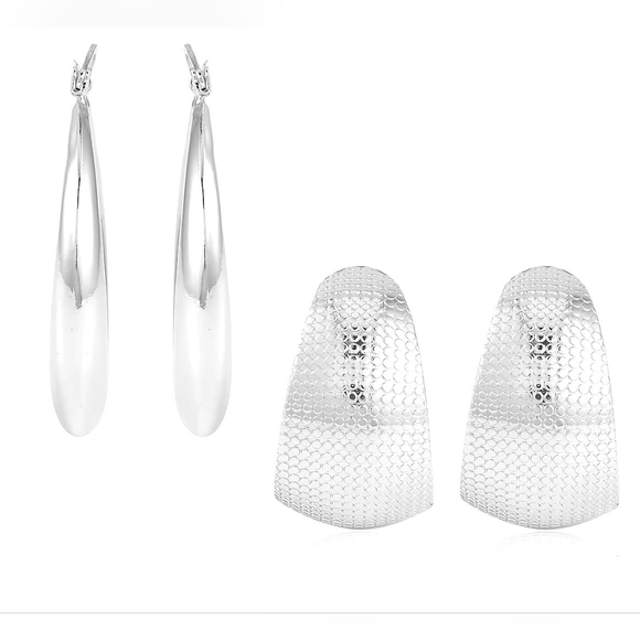 Shop LC Jewelry - 2 Pair Silvertone Earrings